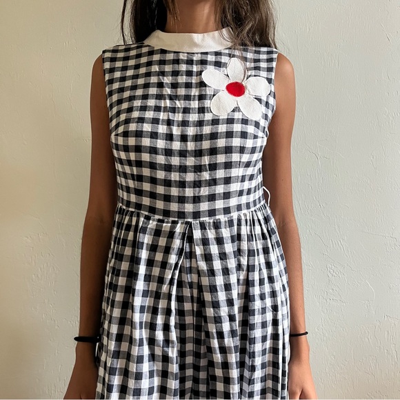 Vintage I.MAGNIN 1960s/1970s Gingham Checkered Wide Leg Jumpsuit - Picture 3 of 10